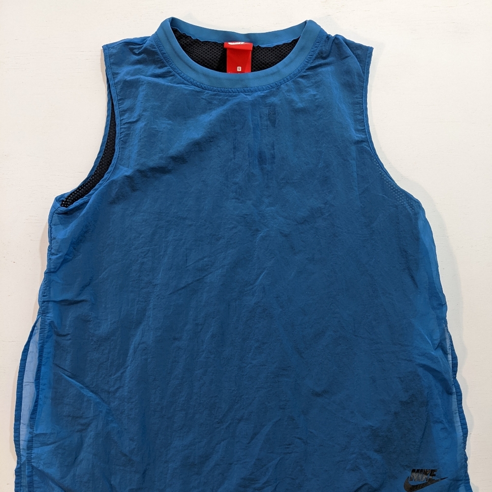 Nike Red Tag Blue Tanktop Nylon Mesh Underneath Men's Size S Small